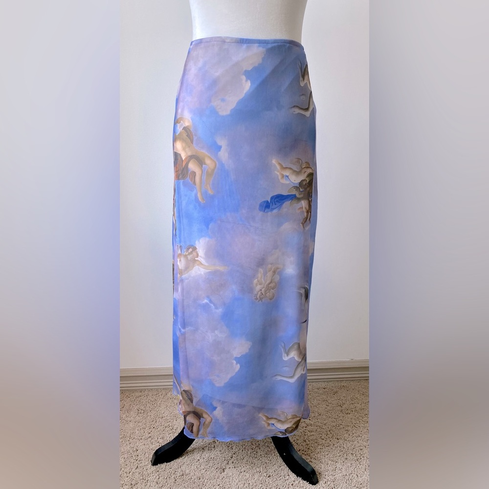 NWT Neon & Nylon Neopaint Cloud Dancer Calf Length Skirt